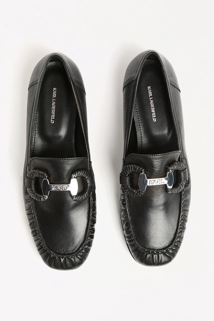 Karl Lagerfeld bőr balerina cipő ELEIA fekete KL41123.000