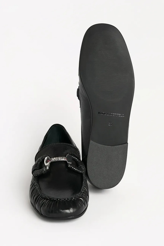 Karl Lagerfeld bőr balerina cipő ELEIA KL41123.000 fekete