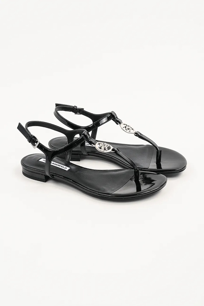 Karl Lagerfeld sandale de piele ALISSO KL82515.000 negru SS25