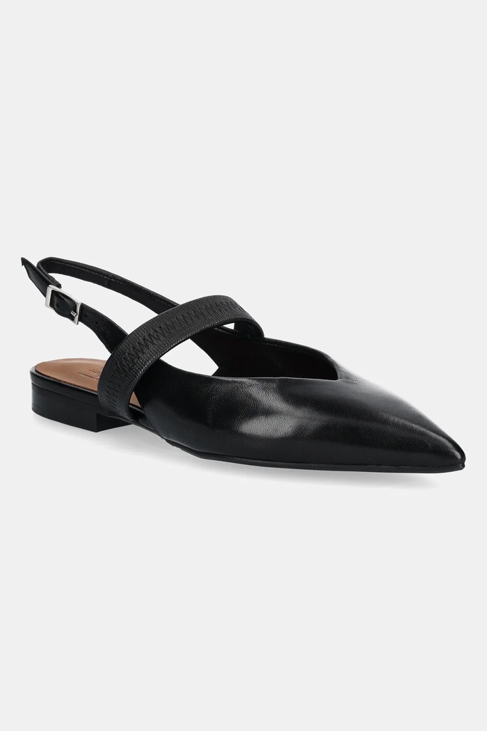 Кожени балеринки Billi Bi отворена пета черен A8023.Black