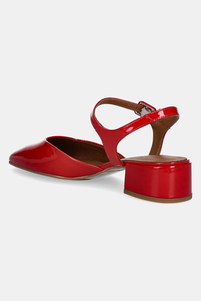 Обувки Кожени обувки с дебел ток Billi Bi A8064.Red червен