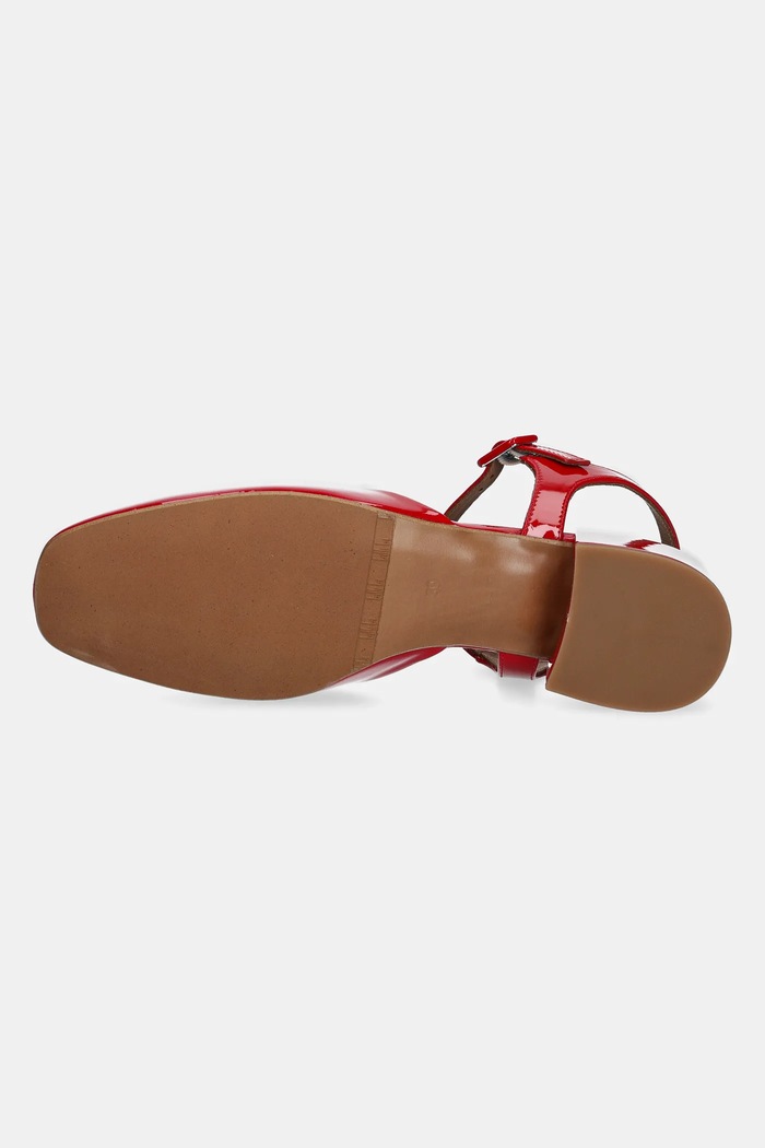 Кожени обувки с дебел ток Billi Bi A8064.Red червен