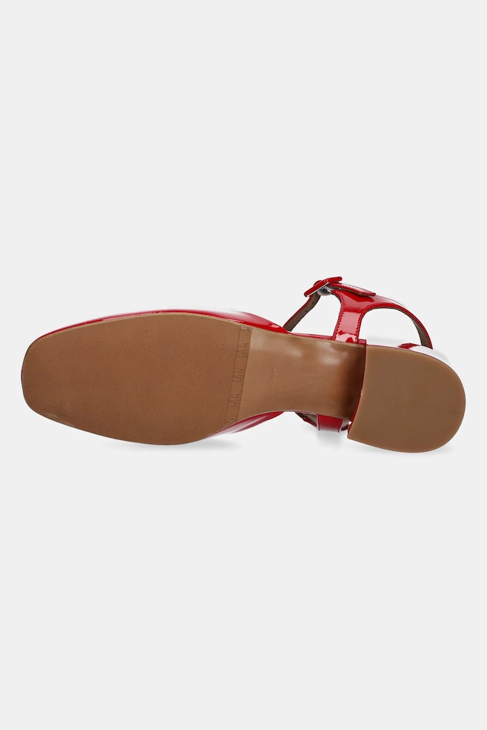 Кожени обувки с дебел ток Billi Bi A8064.Red червен