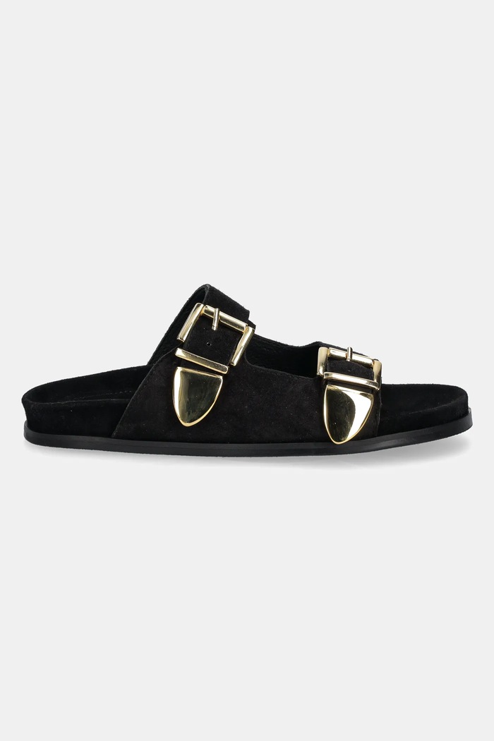 Billi Bi ciabatte slide in camoscio A8621.Black nero SS25