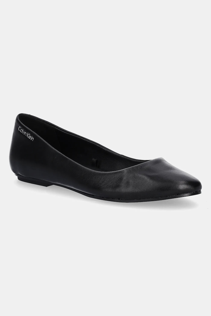 Usnjene balerinke Calvin Klein FLAT MARY JANE - LTH črna HW0HW02341