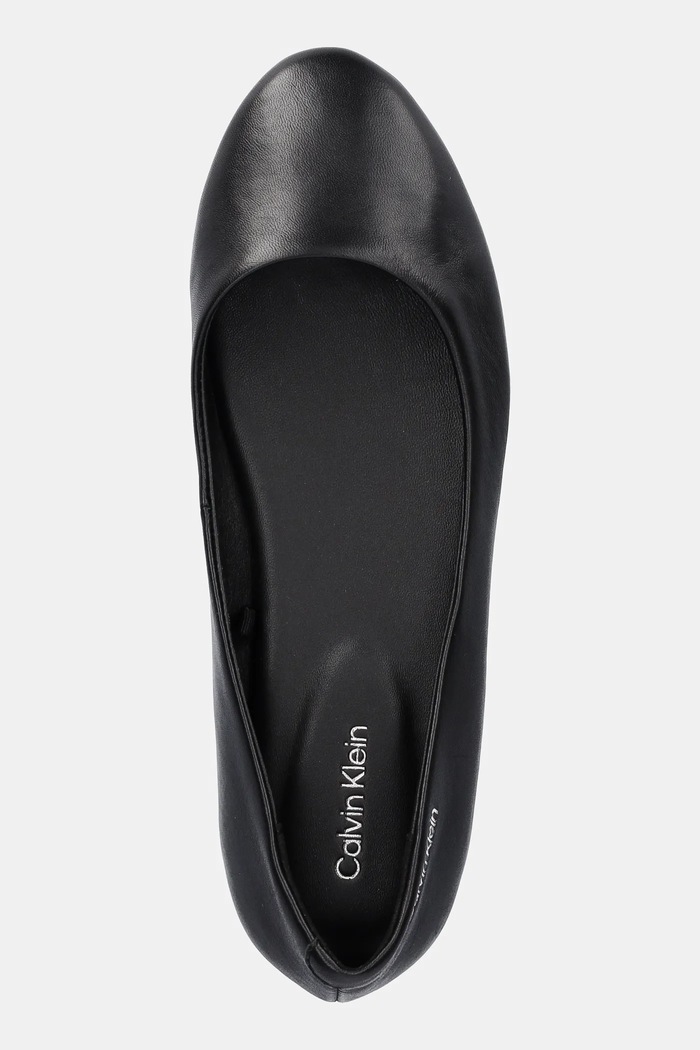Usnjene balerinke Calvin Klein FLAT MARY JANE - LTH črna HW0HW02341