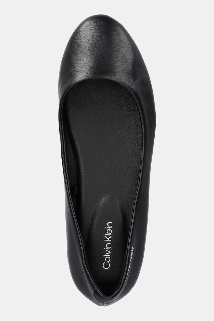 Usnjene balerinke Calvin Klein FLAT MARY JANE - LTH črna HW0HW02341