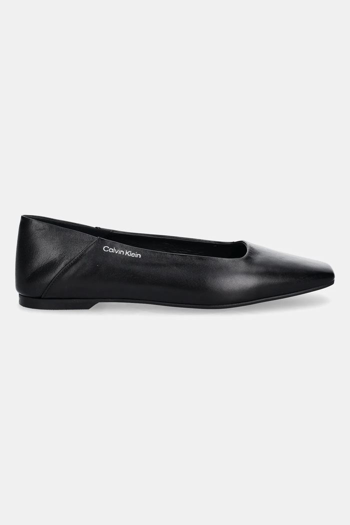 Kožené balerínky Calvin Klein FLAT BALLERINA - LTH HW0HW02463 čierna SS25
