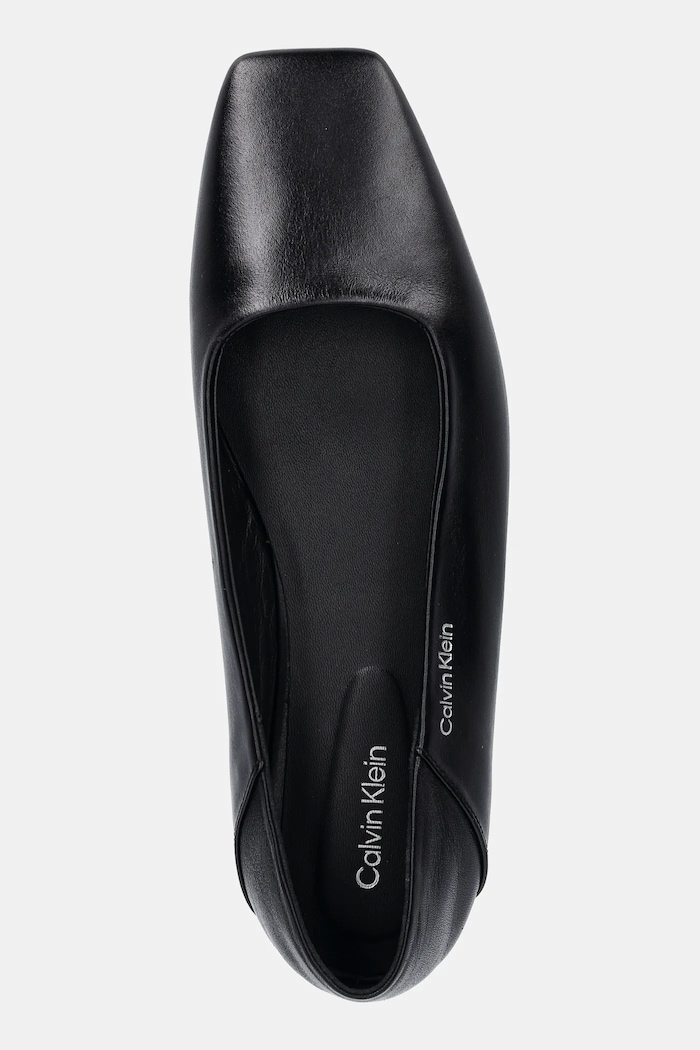 Kožené balerínky Calvin Klein FLAT BALLERINA - LTH čierna HW0HW02463