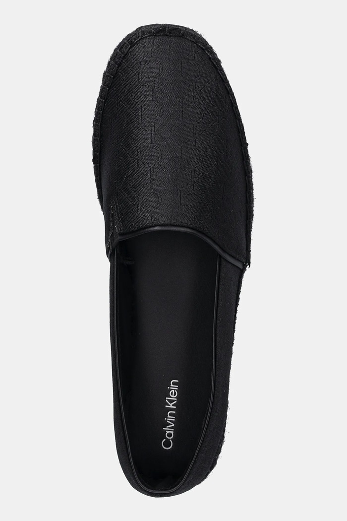 Calvin Klein espadrilles FLAT ESPADRILLE - JACQ fekete HW0HW02467
