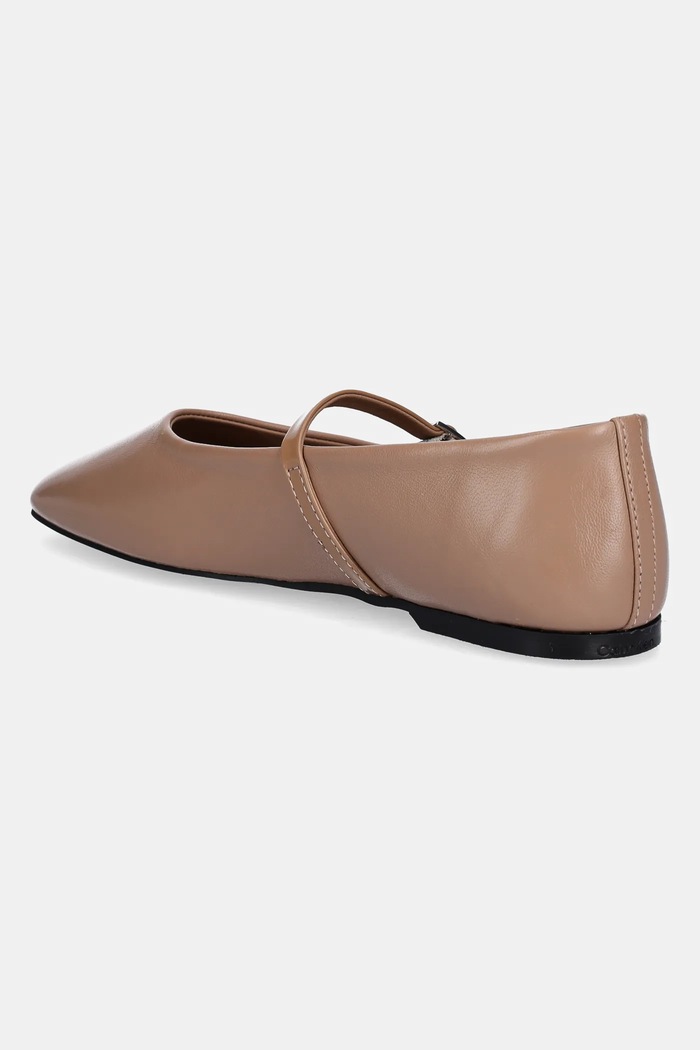 Παπούτσια Δερμάτινες μπαλαρίνες Calvin Klein BALLERINA NEW BUCKLE - LTH HW0HW02483 μπεζ