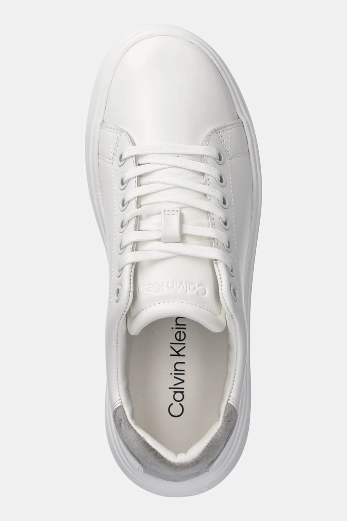 Δερμάτινα sneakers Calvin Klein CUPSOLE LACE UP - SUEDE BT λευκό HW0HW02404