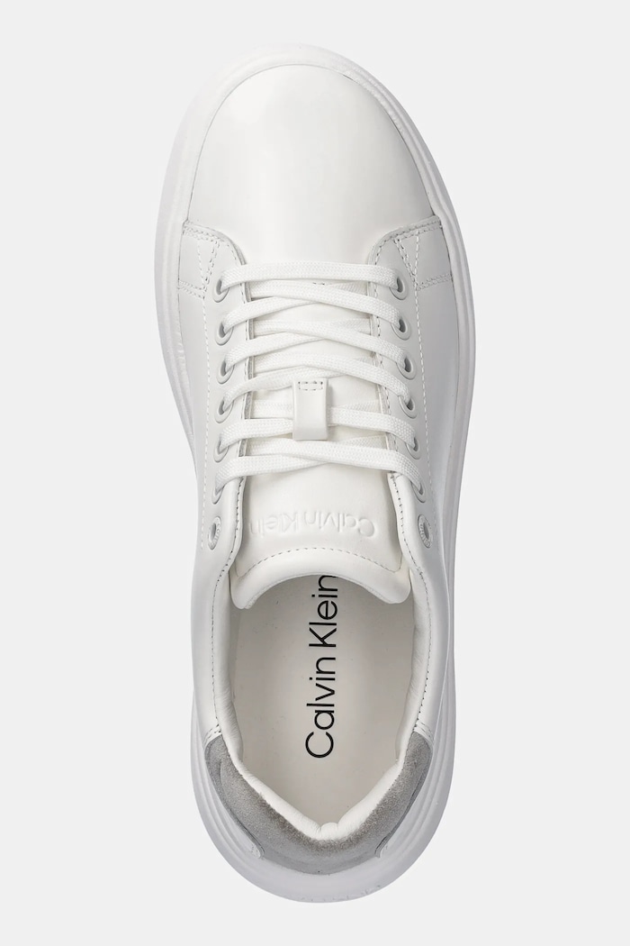 Δερμάτινα sneakers Calvin Klein CUPSOLE LACE UP - SUEDE BT λευκό HW0HW02404