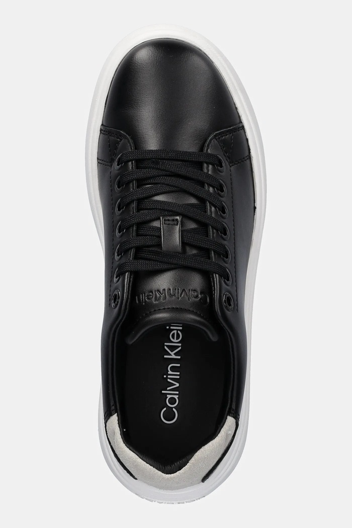 Kožené sneakers boty Calvin Klein CUPSOLE LACE UP - SUEDE BT černá HW0HW02404