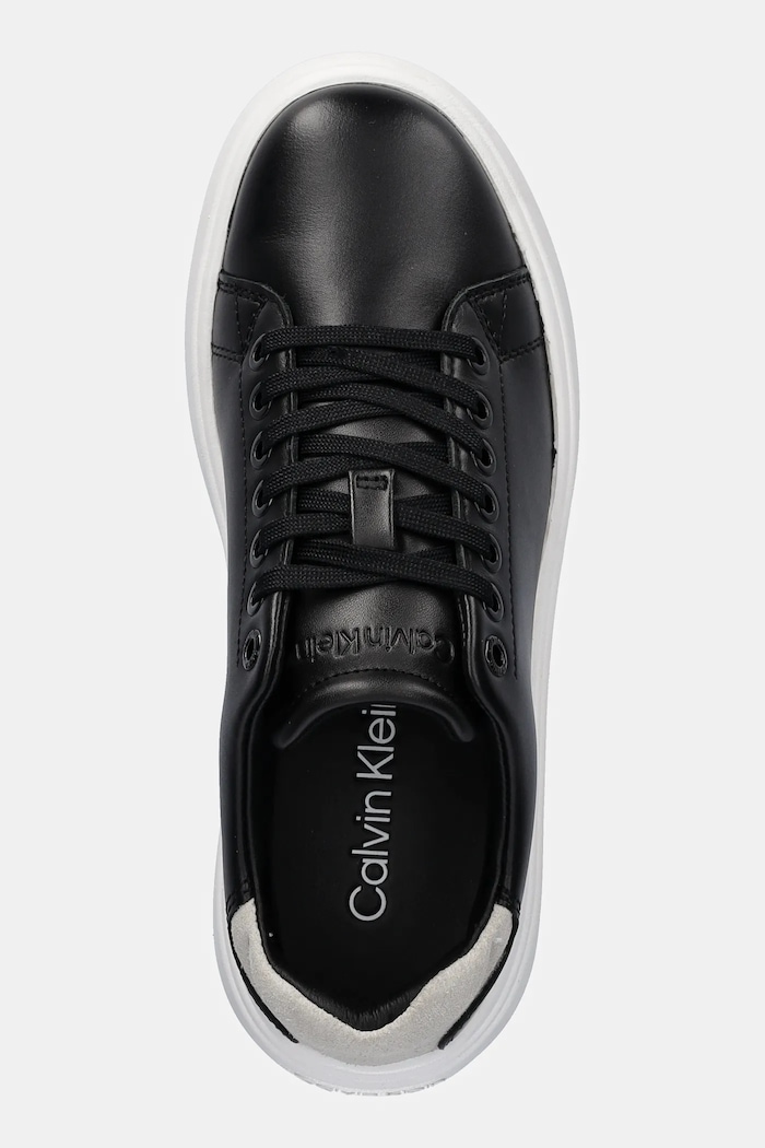 Kožené sneakers boty Calvin Klein CUPSOLE LACE UP - SUEDE BT černá HW0HW02404