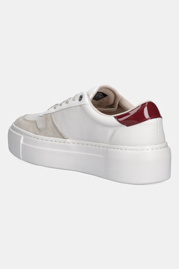 Boty Calvin Klein Kožené sneakers boty Calvin Klein FF CUPSOLE LACE UP - LTH MIX HW0HW02409 bílá