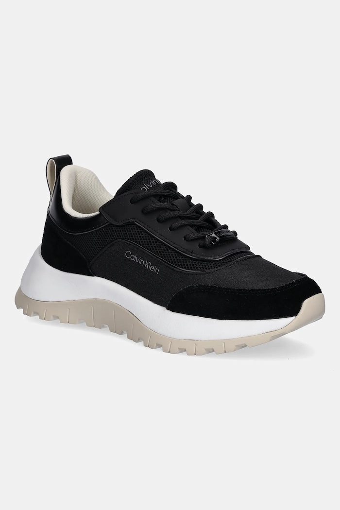 Calvin Klein Sneakersy RUNNER LACE UP MESH MIX czarny HW0HW02487