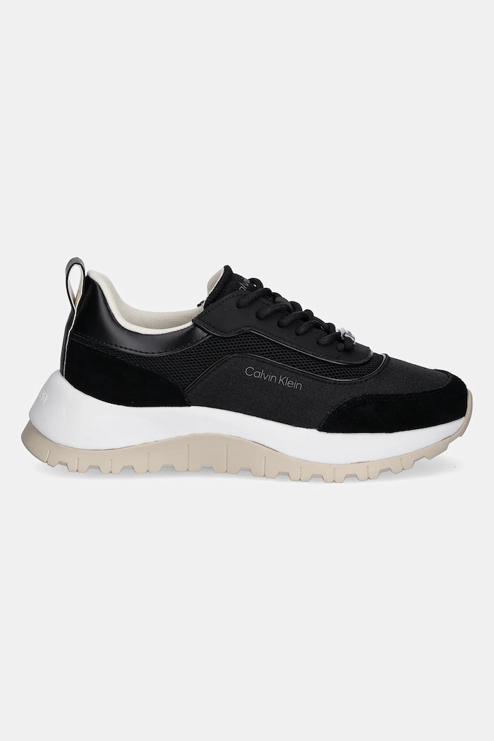 Calvin Klein Sneakersy RUNNER LACE UP MESH MIX HW0HW02487 czarny SS25
