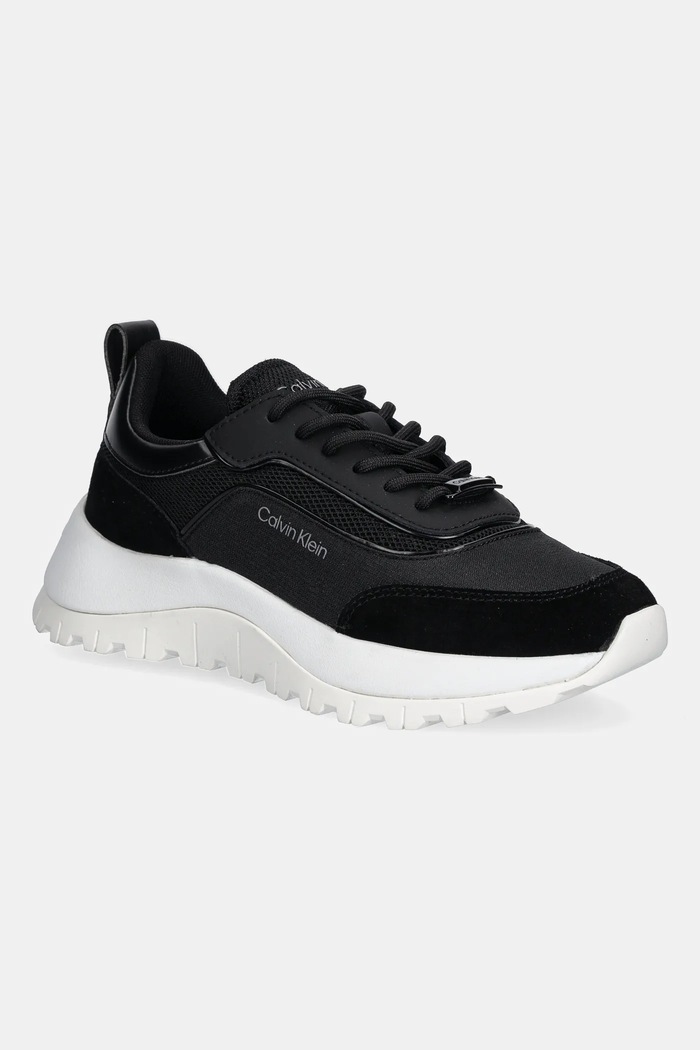 Calvin Klein sneakersy RUNNER LACE UP MESH MIX tekstylny czarny HW0HW02487