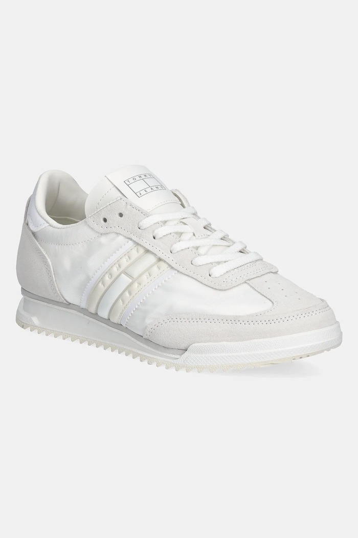 Sneakers Tommy Jeans RETRO RUNNER CLEATED υφασμάτινο μπεζ EN0EN02717