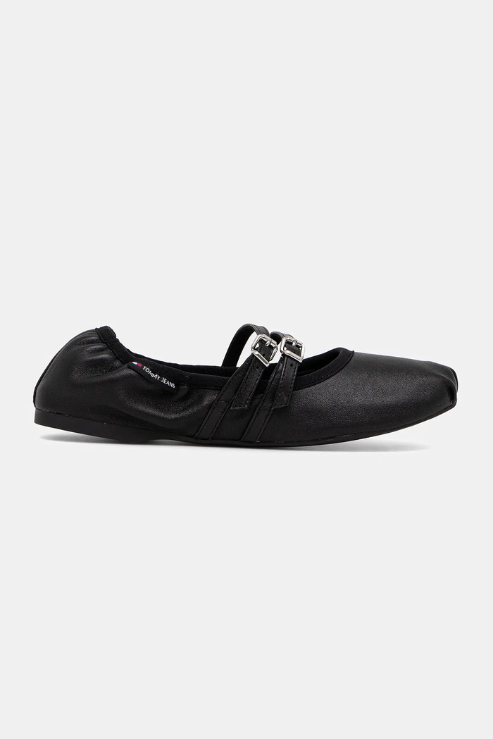 Δερμάτινες μπαλαρίνες Tommy Jeans BALLERINA EN0EN02720 μαύρο SS25