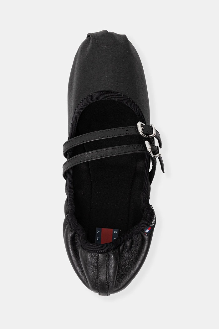 Δερμάτινες μπαλαρίνες Tommy Jeans BALLERINA μαύρο EN0EN02720