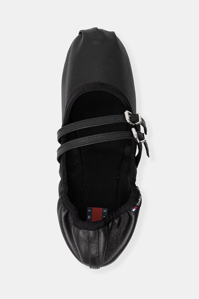 Δερμάτινες μπαλαρίνες Tommy Jeans BALLERINA μαύρο EN0EN02720