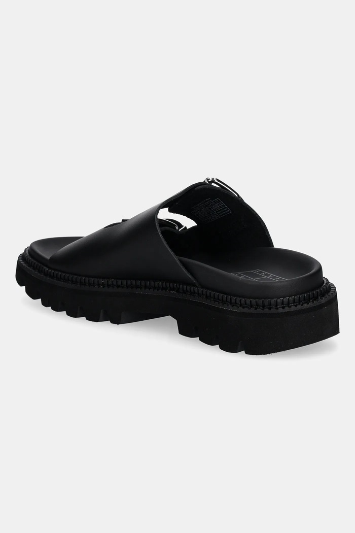 Boty Kožené pantofle Tommy Jeans DOUBLE STRAP SANDAL EN0EN02753 černá