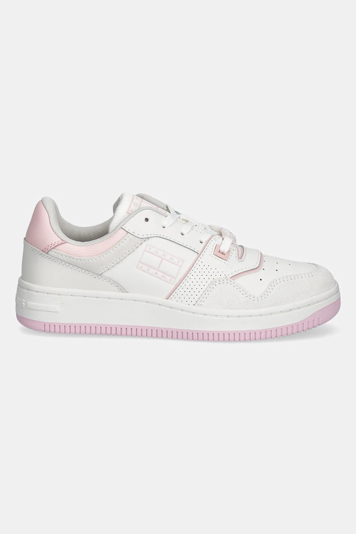 Sneakers boty Tommy Jeans RETRO BASKET WASHED SUEDE EN0EN02773 bílá SS25