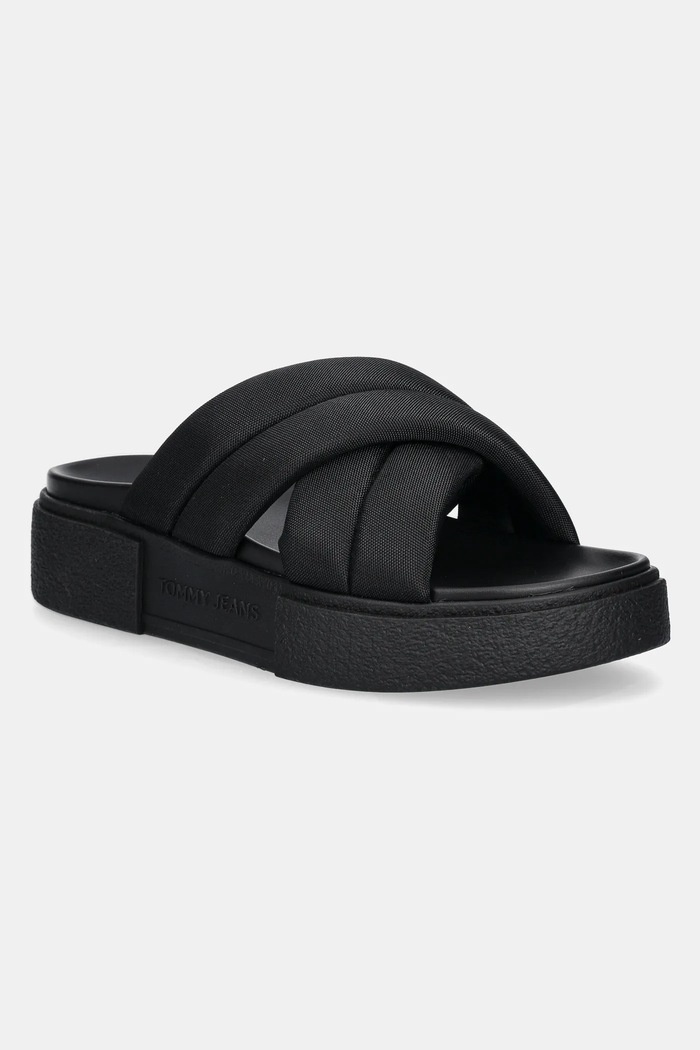 Šľapky Tommy Jeans FLATFORM SANDAL platforma čierna EN0EN02775