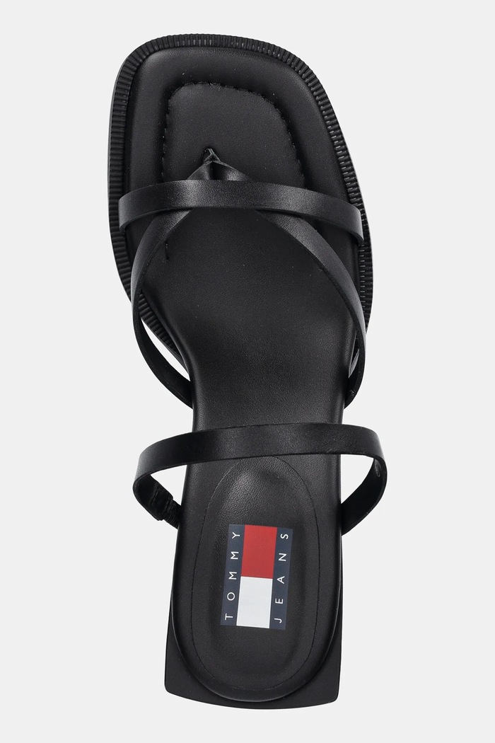 Tommy Jeans bőr flip-flop THE SOHO SANDAL fekete EN0EN02781