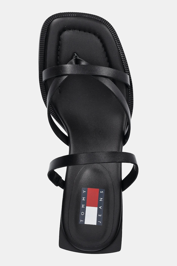 Tommy Jeans bőr flip-flop THE SOHO SANDAL fekete EN0EN02781