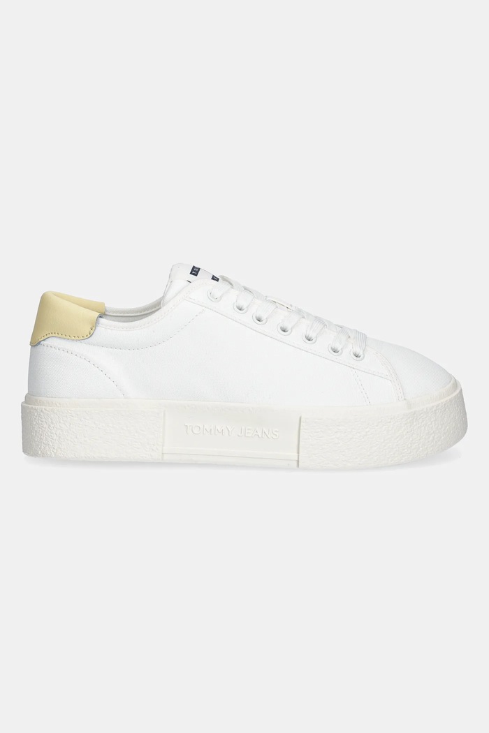 Tommy Jeans sneakers FLATFORM CANVAS SNEAKER EN0EN02792 alb SS25