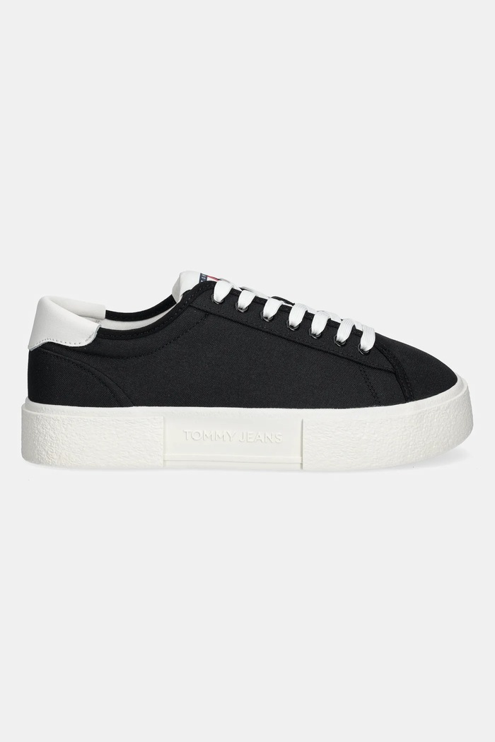 Sneakers Tommy Jeans FLATFORM CANVAS SNEAKER EN0EN02792 μαύρο SS25