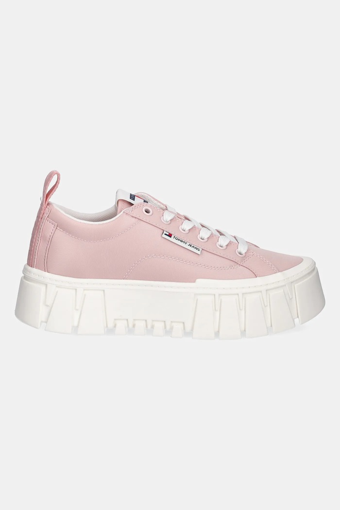 Sneakers Tommy Jeans FLATFORM SNEAKER NYLON EN0EN02793 ροζ SS25