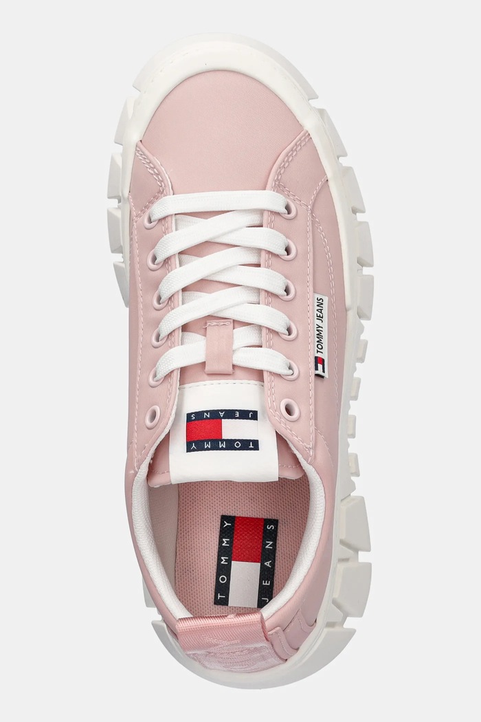 Sneakers Tommy Jeans FLATFORM SNEAKER NYLON ροζ EN0EN02793