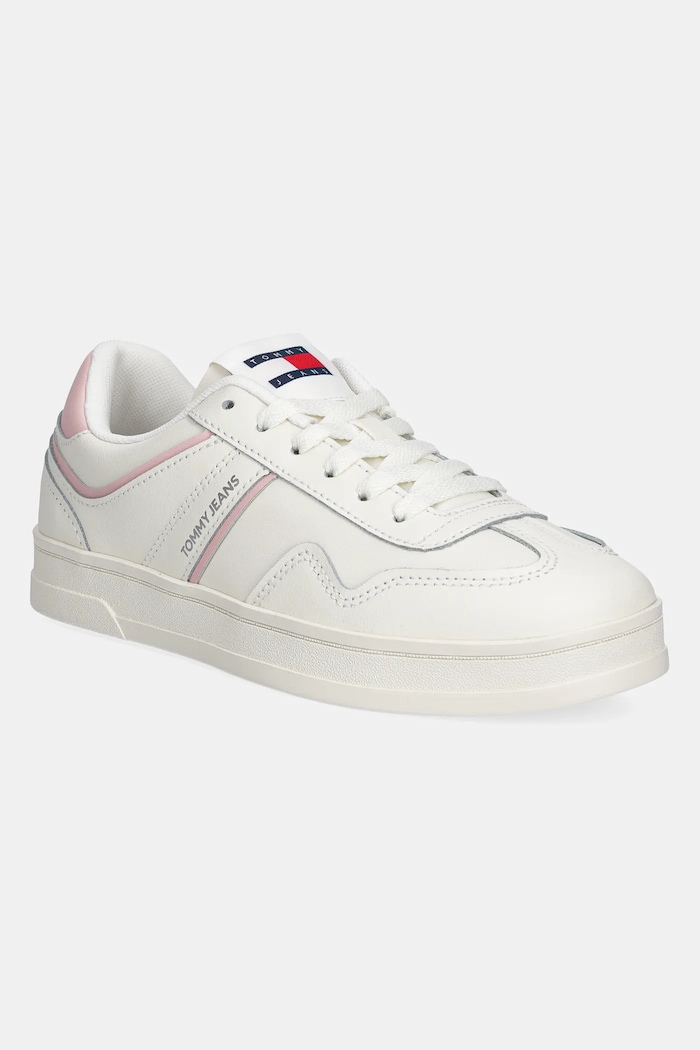 Kožené tenisky Tommy Jeans THE GREENWICH LEATHER imitácia kože béžová EN0EN02794