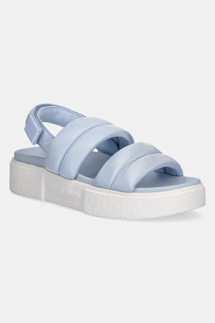 Πέδιλα Tommy Jeans FLATFORM SANDAL ίσια πλατφόρμα μπλε EN0EN02802