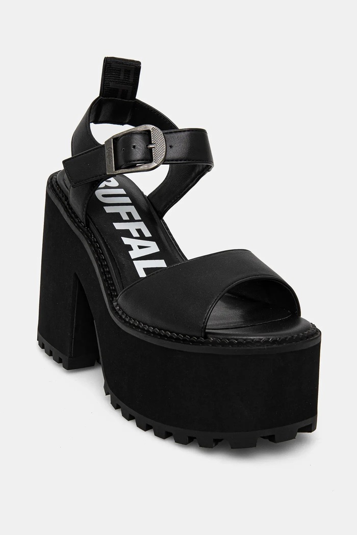 Buffalo sandali Killah Neat finta pelle fiore nero 1291602.BLK