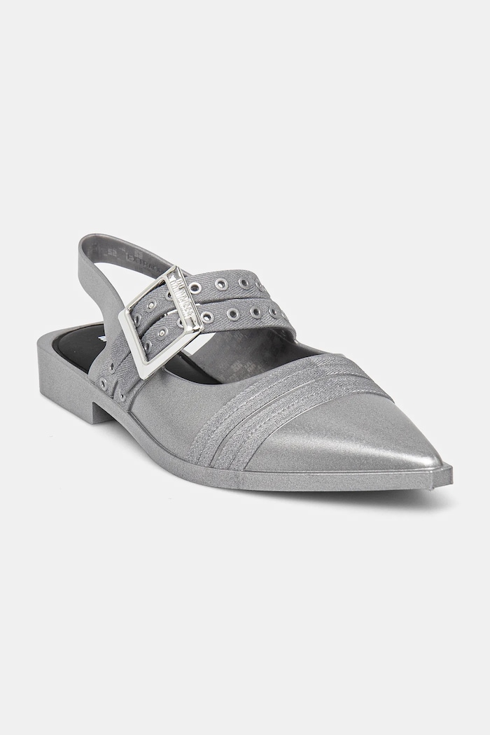 Baleríny Melissa LYLIKE otvorená päta strieborná M.35973.BE586