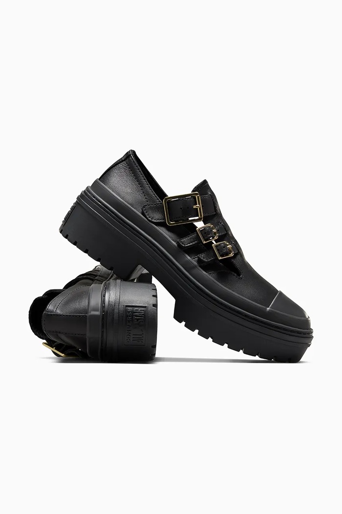 Converse pantofi de piele Chuck Taylor All Star Lugged Heel MJ A10616C negru