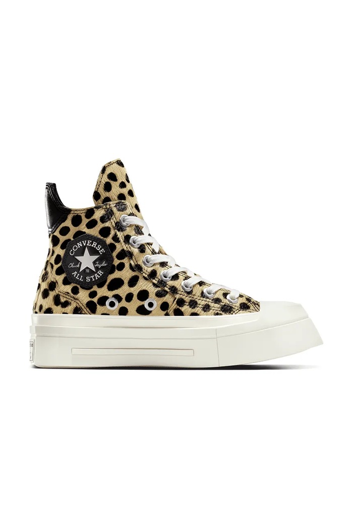 Converse tenisi de piele Chuck 70 De Luxe Heel Squared platformă bej A12814C