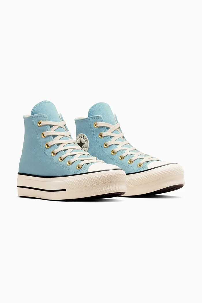 Converse trampki zamszowe Chuck Taylor All Star Lift A13824C turkusowy SS25