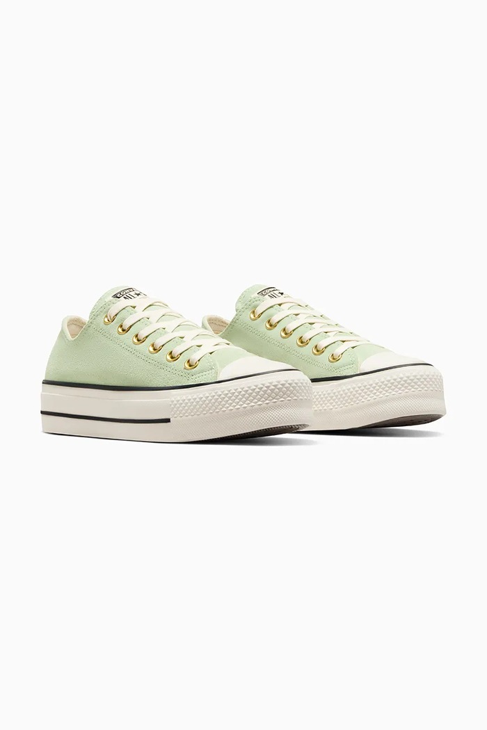Велурени кецове Converse Chuck Taylor All Star Lift A13825C зелен SS25