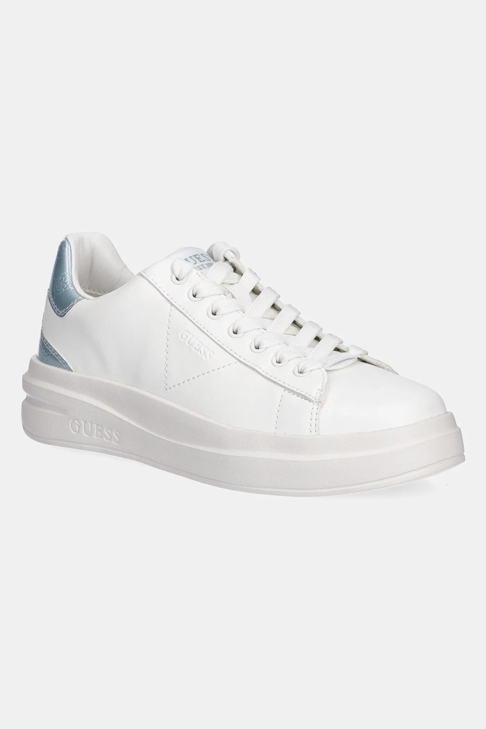 Kožne tenisice Guess ELBINA tekstil bijela FLJBIN.LEA12.WHIBL