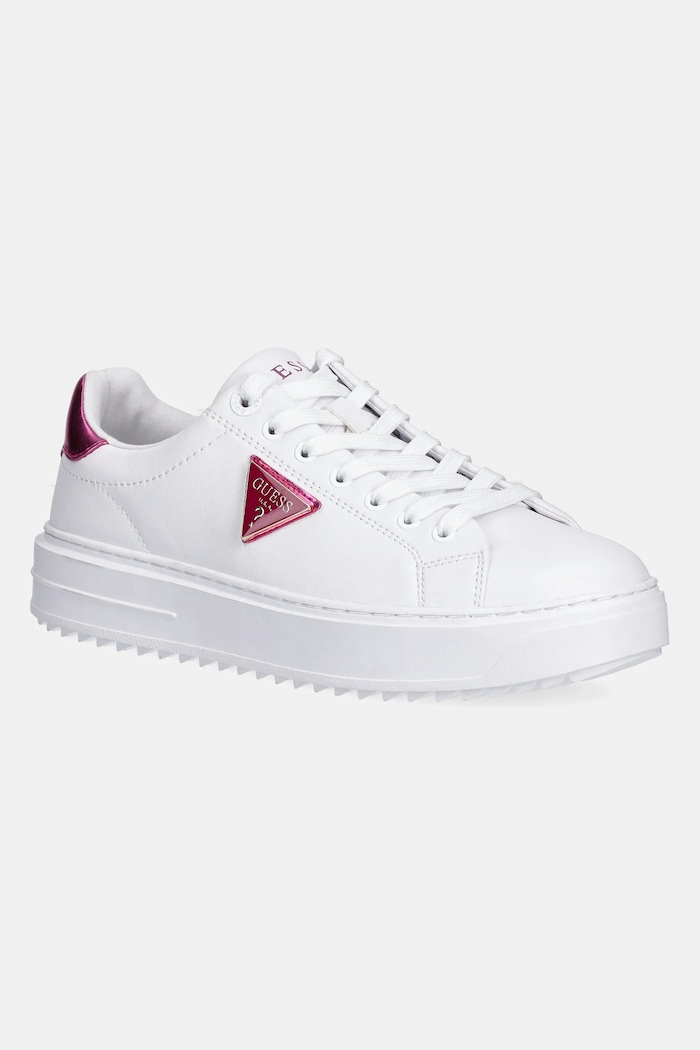 Kožené sneakers boty Guess DENESA12 textilní bílá FLJD12.LEA12.WHIMA
