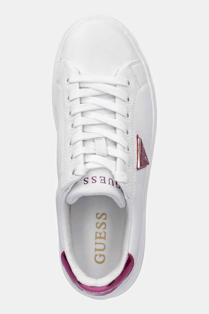 Kožené sneakers boty Guess DENESA12 bílá FLJD12.LEA12.WHIMA
