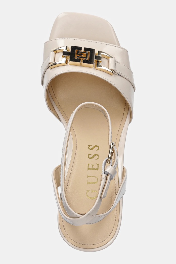Kožené sandále Guess GRATO béžová FLJGRT.LEA03.CREAM