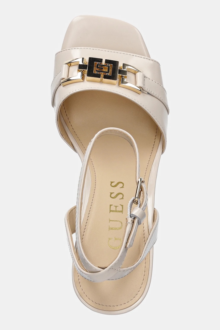 Kožené sandále Guess GRATO béžová FLJGRT.LEA03.CREAM