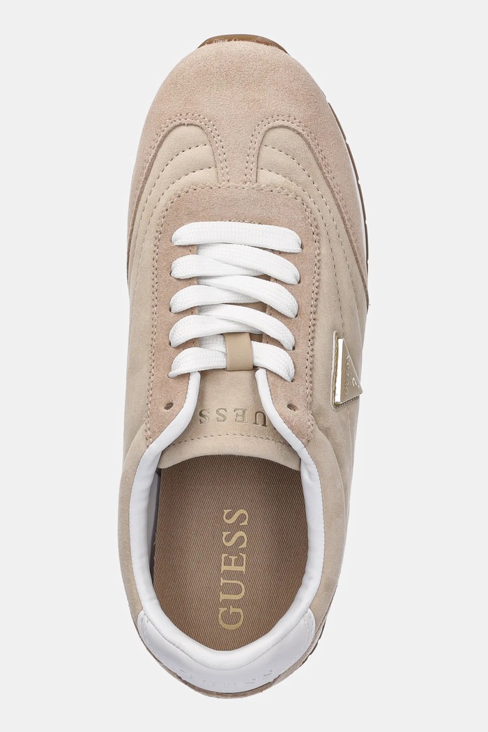Велурени маратонки Guess JOGGIN2 бежов FLJJO2.LEA12.TAUPE